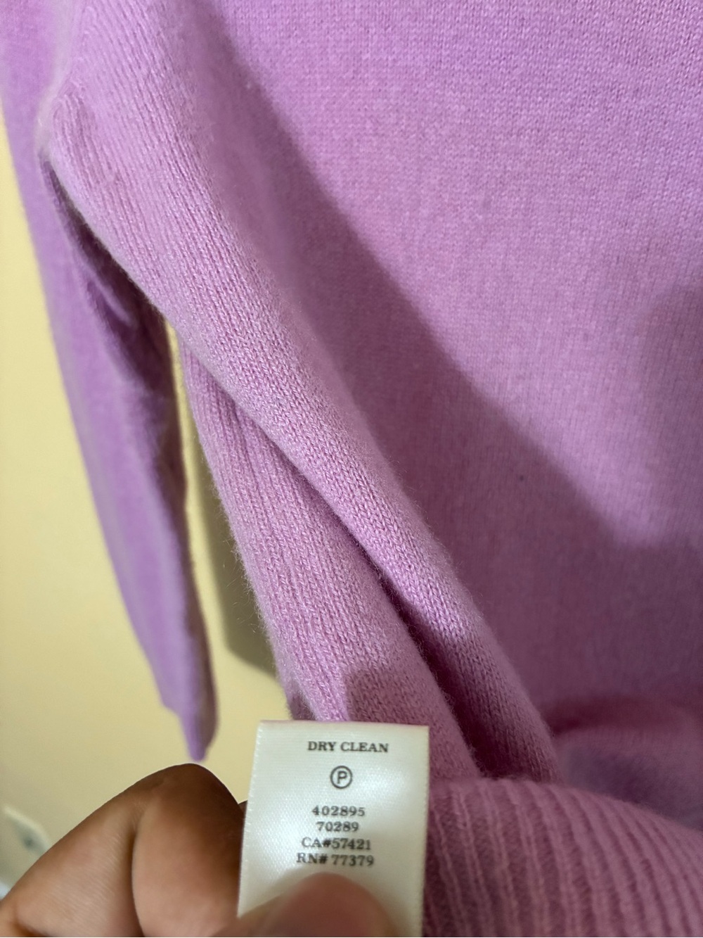 Ann Taylor 100% Cashmere Crewneck Pullover Sweater Womens M Lilac Purple - Picture 6 of 6